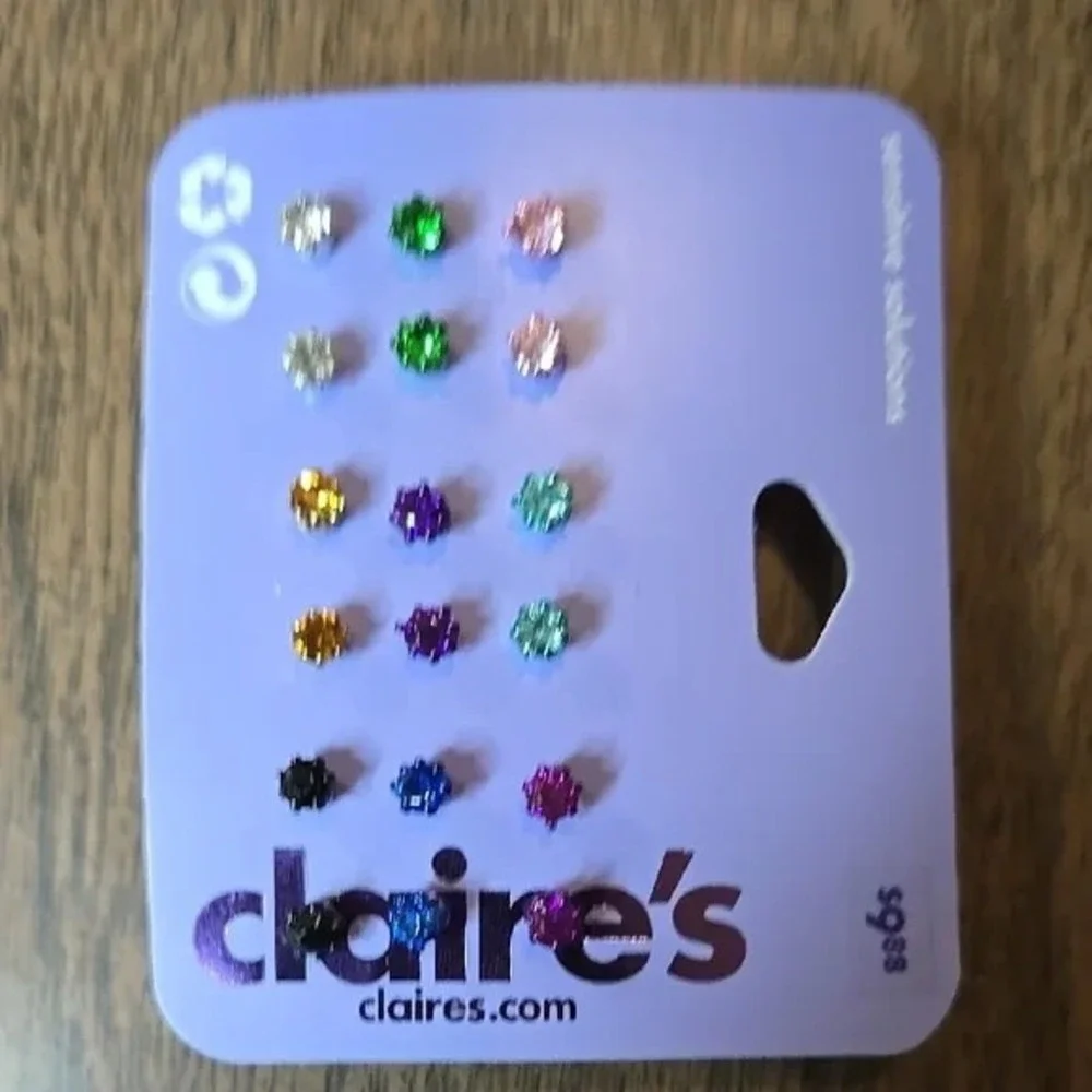 Claire's Jewelry Bundle, 7 Rings, 1 Bracelet, 9‎ Pairs of Earrings, NEW